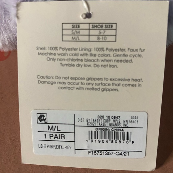 NWT Lavender Slippers with Grippers. Very soft Sherpa inside. - Picture 4 of 4